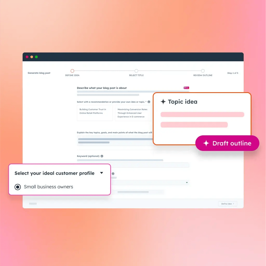 Content agent showing ability to draft a blog post