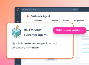Interface showing how to edit your Customer Agent