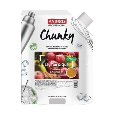 ANDROS PROFESSIONAL CHUNKY LÊ, TÁO VÀ QUẾ TÚI 1KG/ CHUNKY PEAR, APPLE & CINNAMON 1KG
